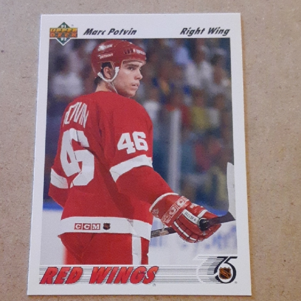 Marc Potvin Detroit Red Wings Hockey Rookie Card